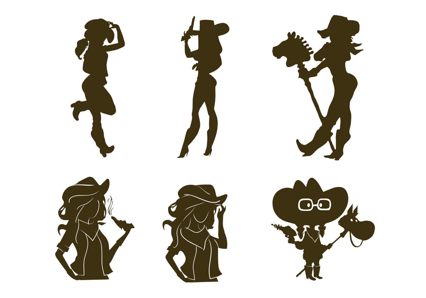 1400x980 Cowgirl Free Vector Art