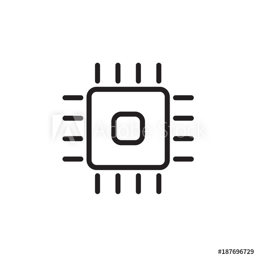 500x500 Cpu Vector Icon, Vector Eps 10 Illustration Style .