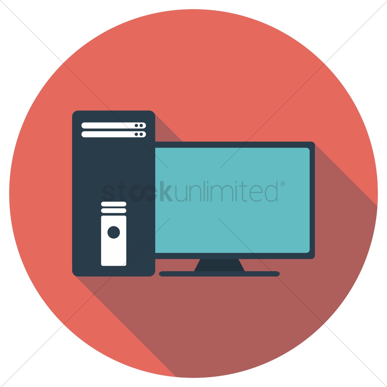 1300x1300 Free Monitor And Cpu Vector Image