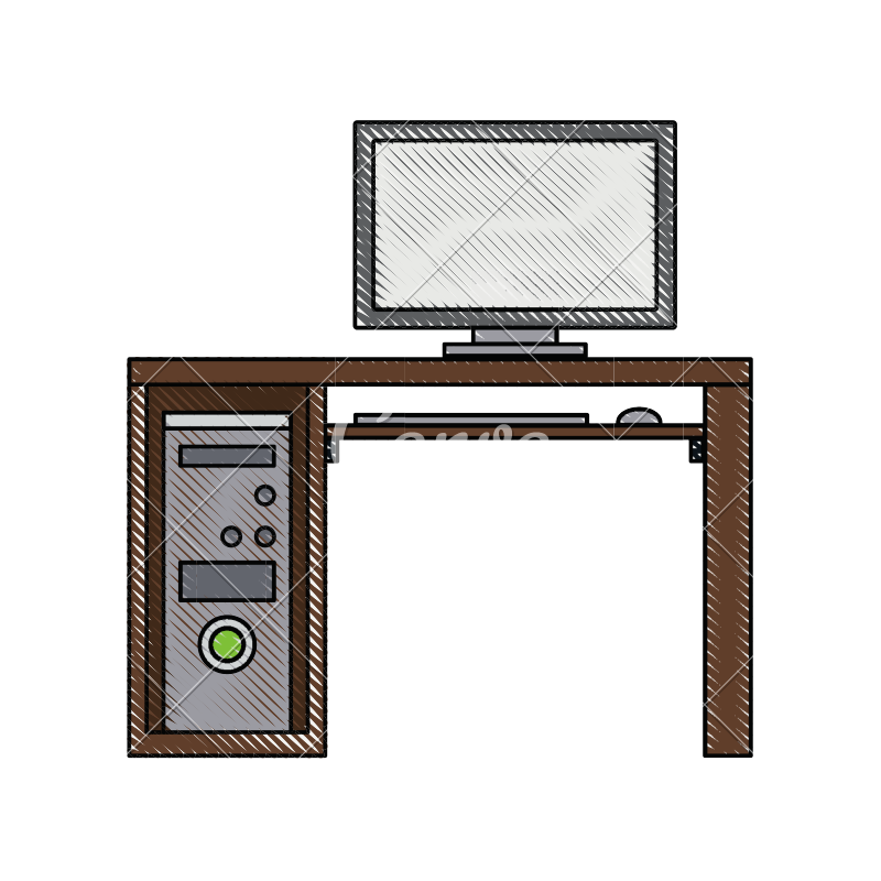 800x800 Computer With Cpu Vector