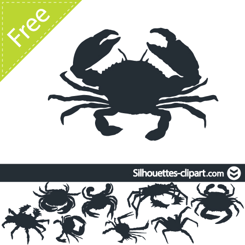 500x500 Crab Vector Silhouette By Silhouettes Clipart
