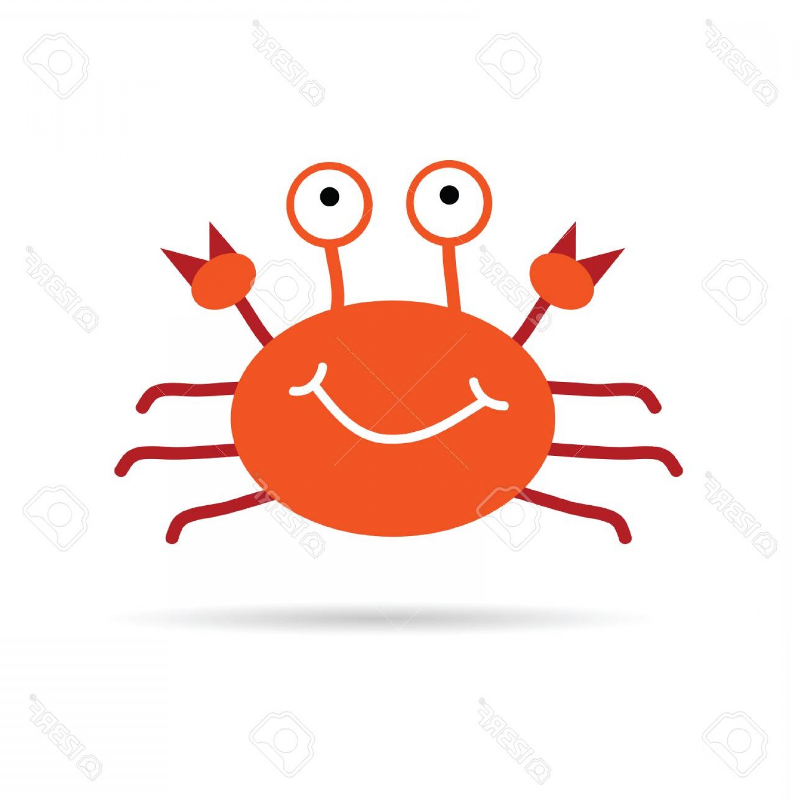 1560x1560 Photostock Vector Cute Crab Vector Art Illustration On White
