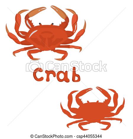 450x470 Crab, Vector Illustration.
