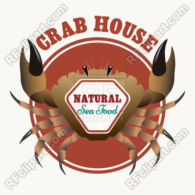 400x400 Sea Food Emblem With Crab Vector Image Vector Artwork Of Food