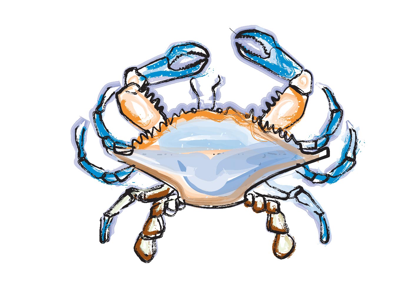 1400x980 Blue Crab Free Vector Art