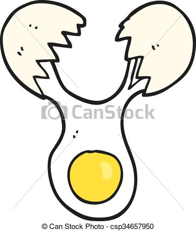 398x470 Freehand Drawn Cartoon Cracked Egg.