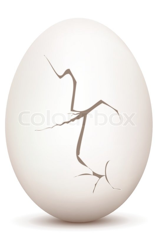 533x800 Illustration Of Cracked Egg On White Background Stock Vector