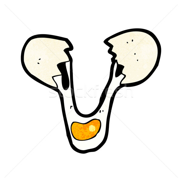 600x600 Cracked Egg Cartoon Vector Illustration Lineartestpilot