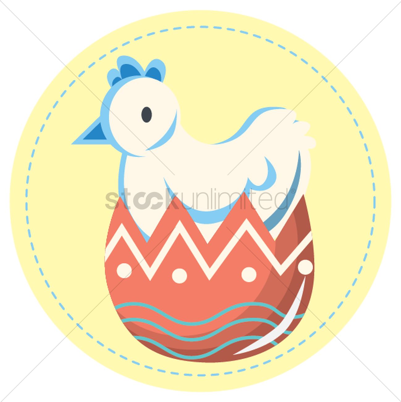 1298x1300 Chicken In A Cracked Egg Vector Image