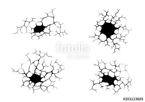 500x354 Earth Cracks Or Networks Of Roots On White Background. Hole In The