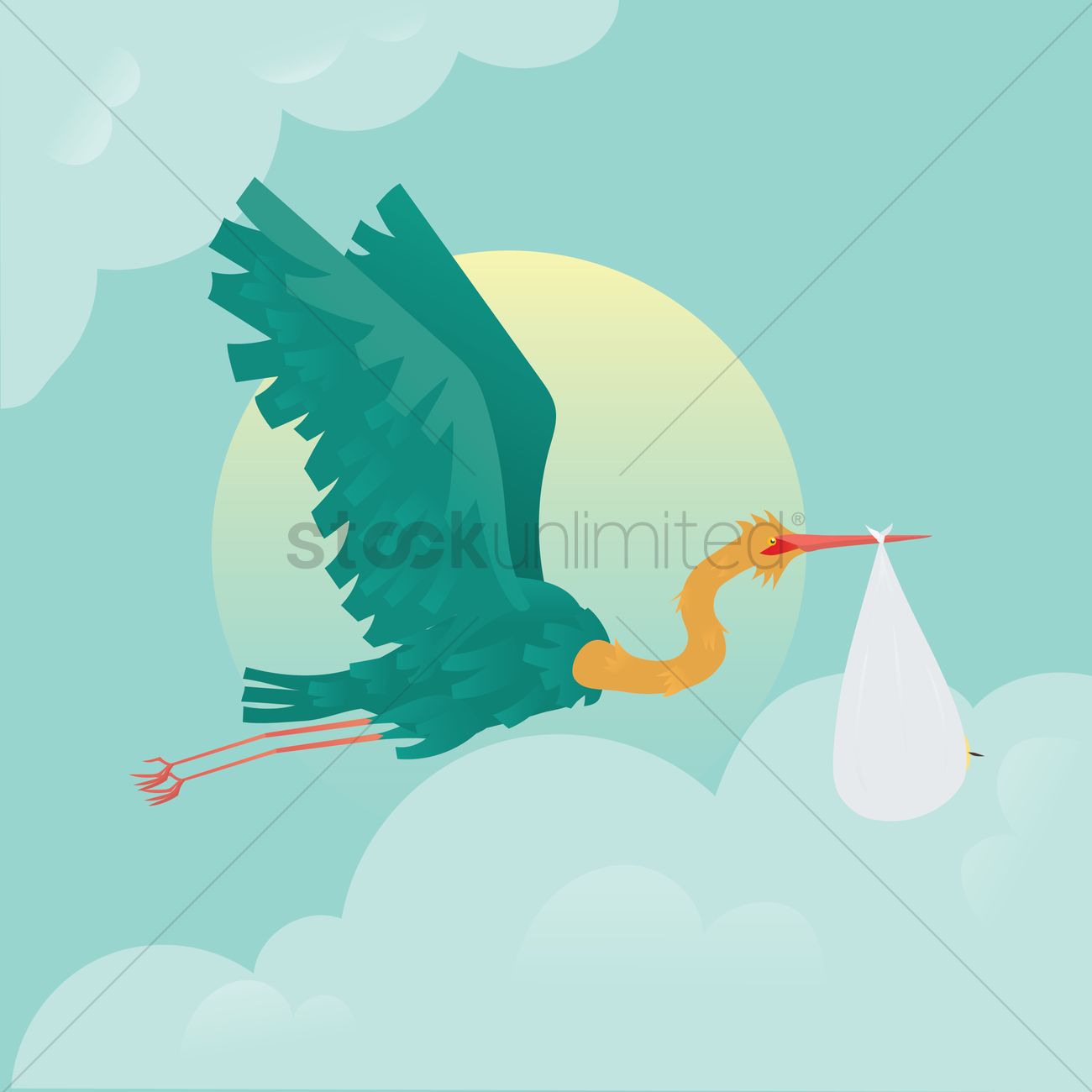 1300x1300 Crane Bird Vector Image