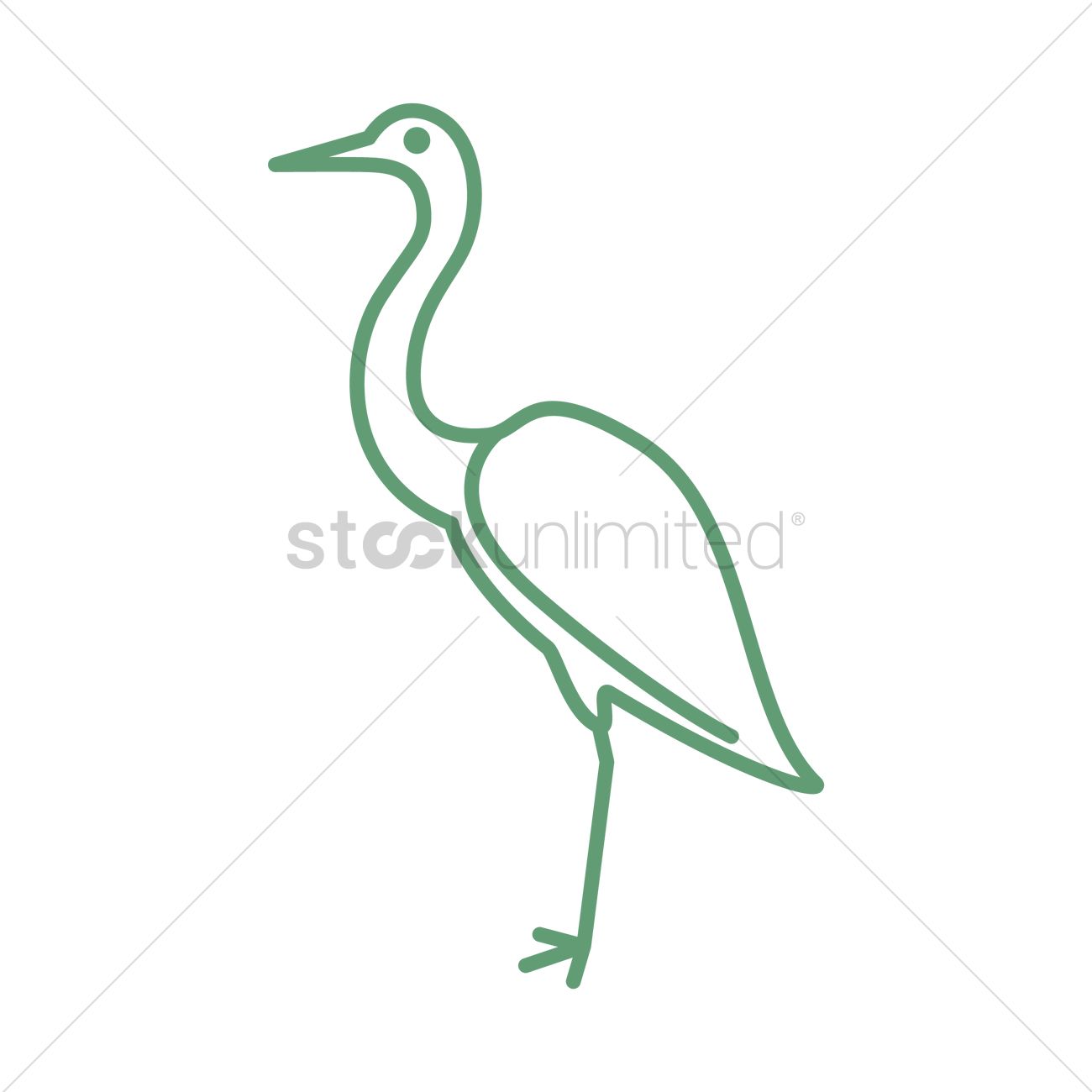 1300x1300 Crane Bird Vector Image