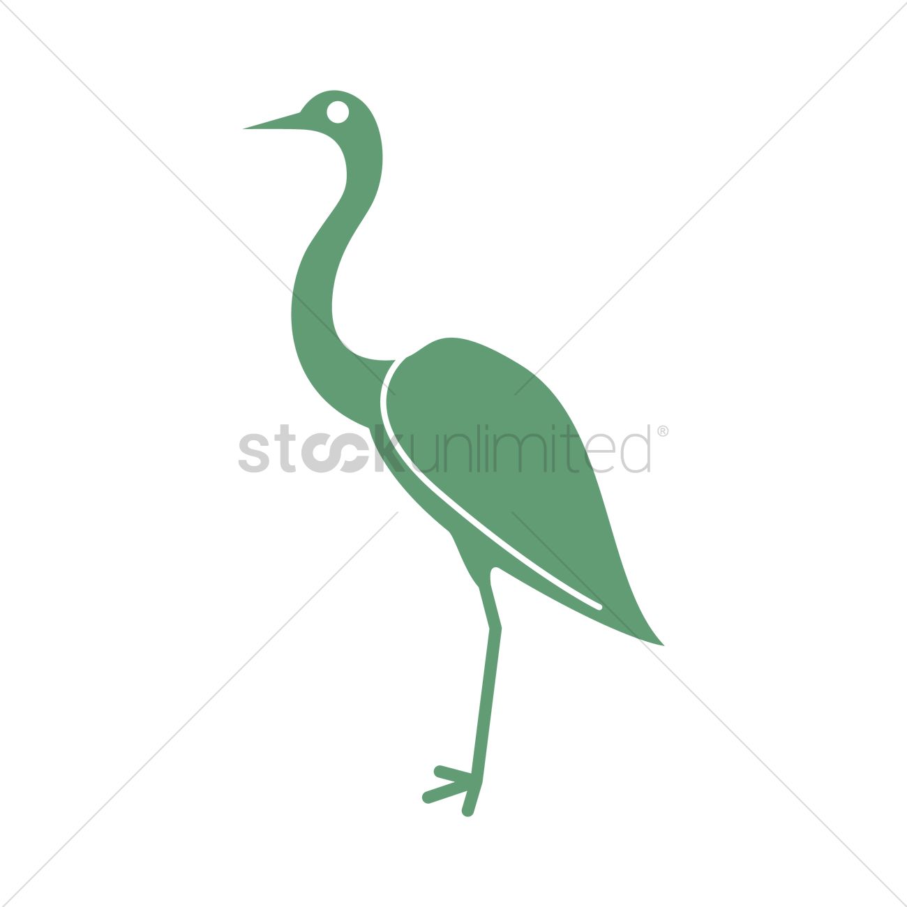 1300x1300 Crane Bird Vector Image