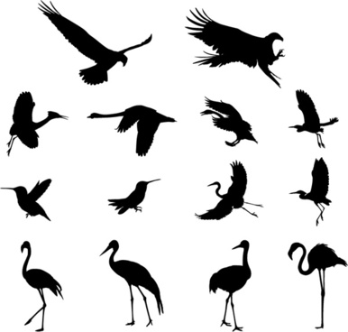 386x368 Crane Bird Silhouette Free Vector Download (7,954 Free Vector) For