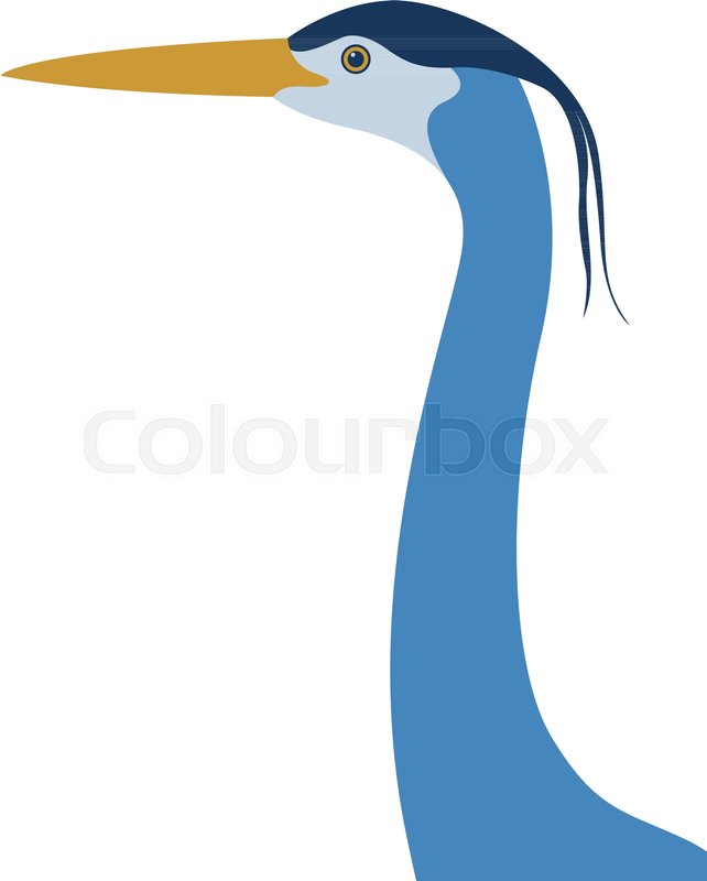 642x800 Crane Bird Vector Illustration Flat Style Profile Side Stock