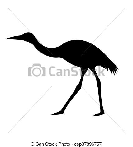 427x470 Crane Birds Silhouette Vector Eps 10.