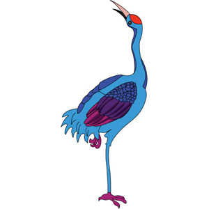 300x300 Crane Cartoon Vharacter Vector