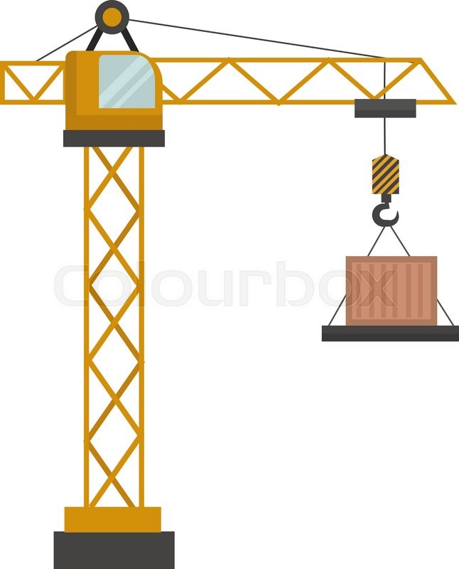 646x800 Construction Crane Vector Illustration. Construction Crane