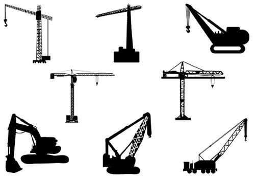 500x350 Crane Vector Silhouette