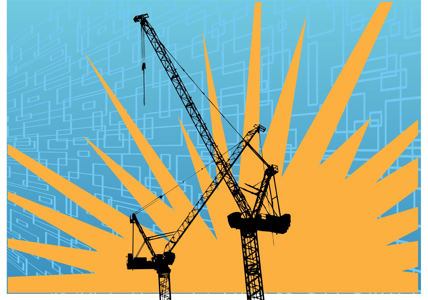 1400x980 Tower Crane Free Vector Art