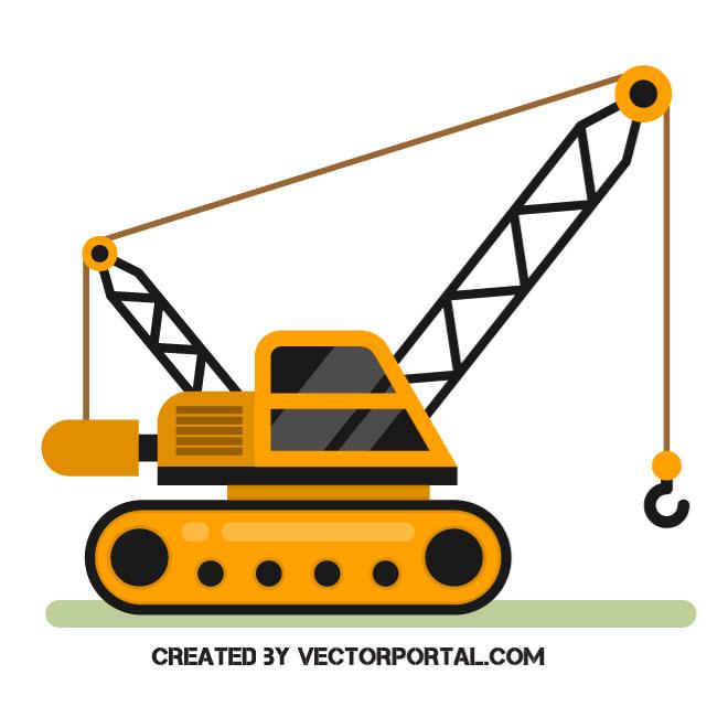 660x660 Vehicle With A Crane Vector Image
