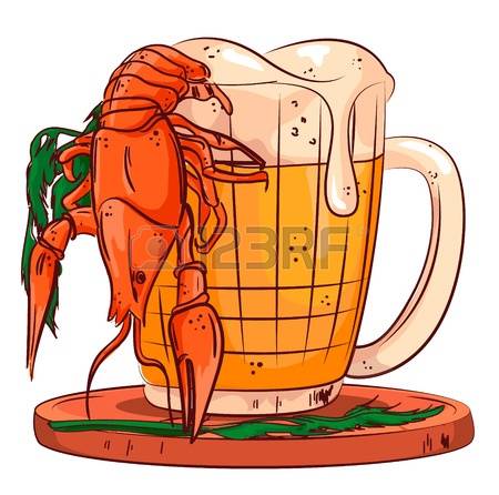 450x446 Crawfish Clipart Beer 3198386