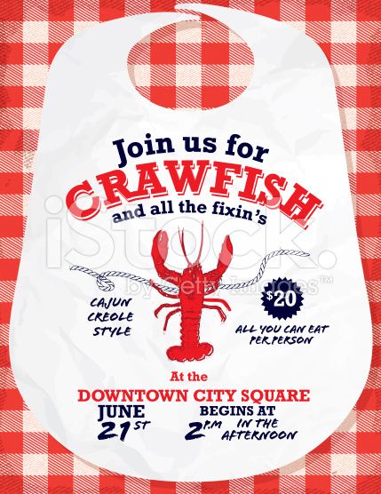 429x556 Vector Illustration Of A Crawfish Boil Invitation Design Template