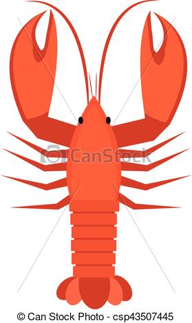 279x470 Crawfish Icon Flat Style. Lobster Isolated On White Background