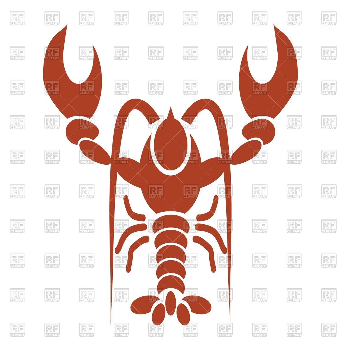 1200x1200 Silhouette Of Red Lobster Or Crawfish Vector Image Vector