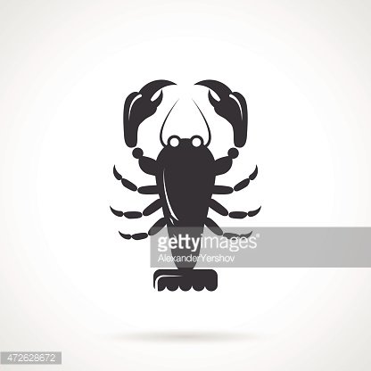 416x416 Crawfish Black Vector Icon Stock Vectors