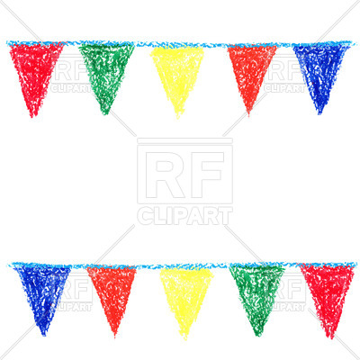 400x400 Party Bunting Painted With Wax Crayon Vector Image Vector