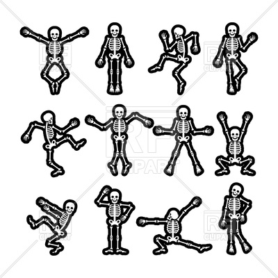 400x400 Set Of Crazy Dancing Skeletons On White Vector Image Vector