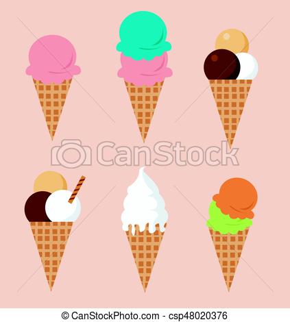423x470 Ice Cream Vector Illustration.