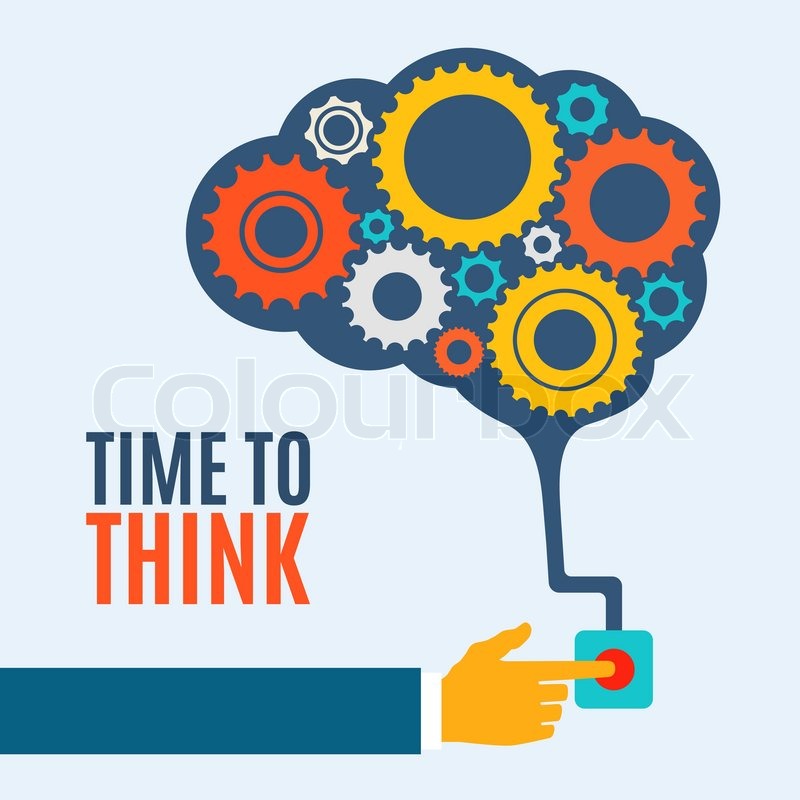 800x800 Time To Think, Creative Brain Idea Concept, Background. Flat