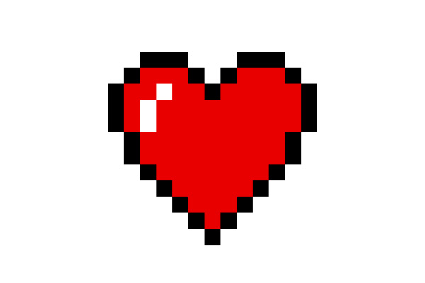 600x400 Vector Pixel Heart