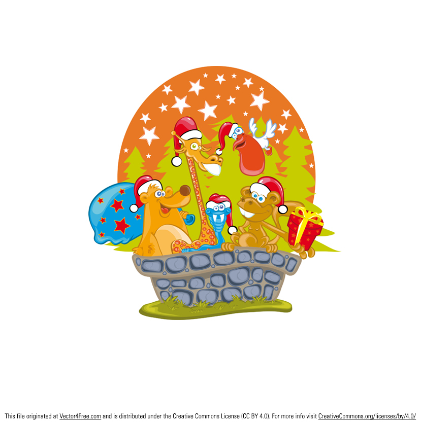 829x840 Free Noel Christmas Animal Vectors Creative Commons Vector Art