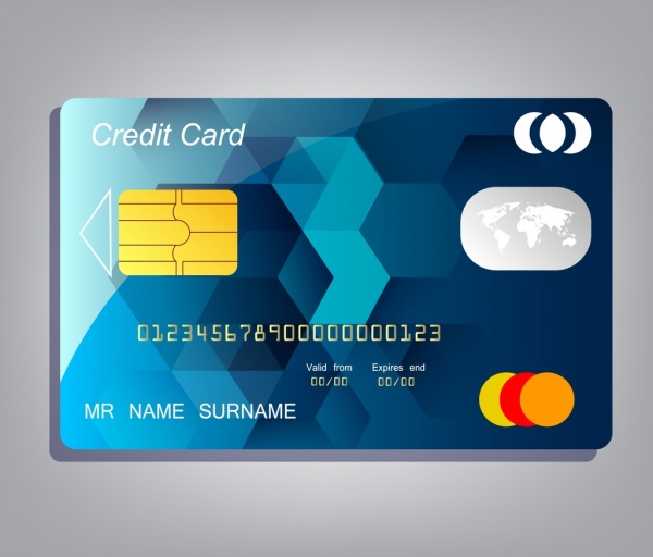 600x512 Credit Card Template Realistic Design Low Poly Background Free