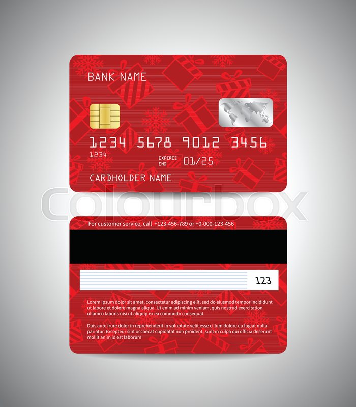 700x800 Credit Cards Set With Christmas And New Year Design With Gift