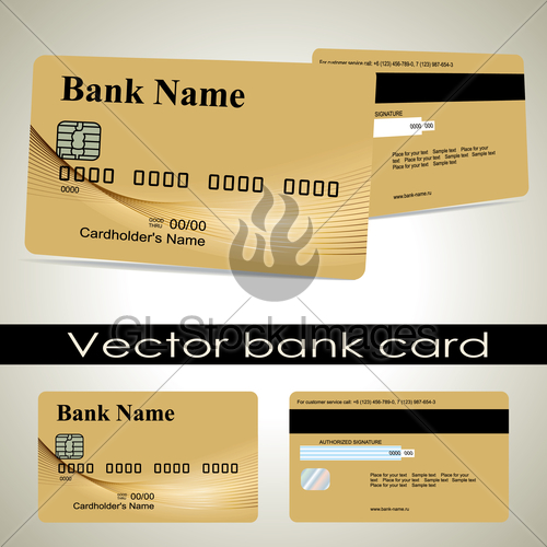 500x500 Bank Card Customer. Vector. The Design For A Credit Card Gl