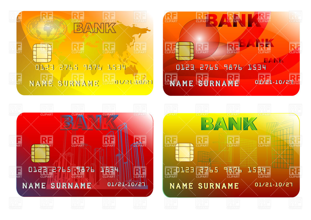 1200x849 Design Of Plastic Credit Cards With Chip Vector Image Vector
