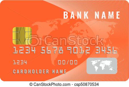 450x303 Realistic Credit Card Design Template With A Chip Frontside View