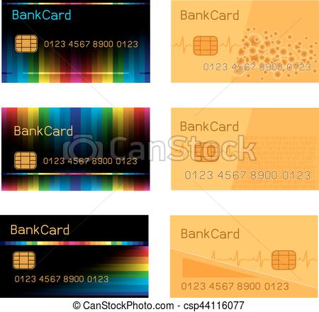 450x440 Vector Collection Of Black And Gold Credit Card Isolated On White