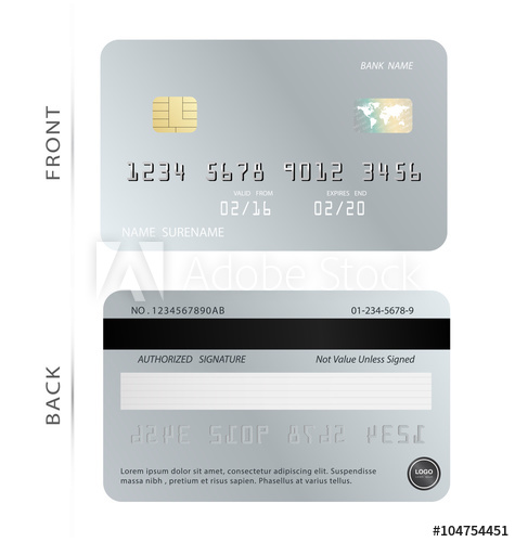 475x500 Vectorsilver Credit Debit Card Design Template,to Adapt Idea For