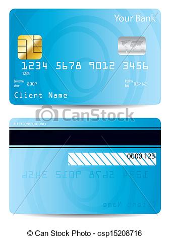 337x470 Cool Blue Credit Card Design With Abstract Circles.