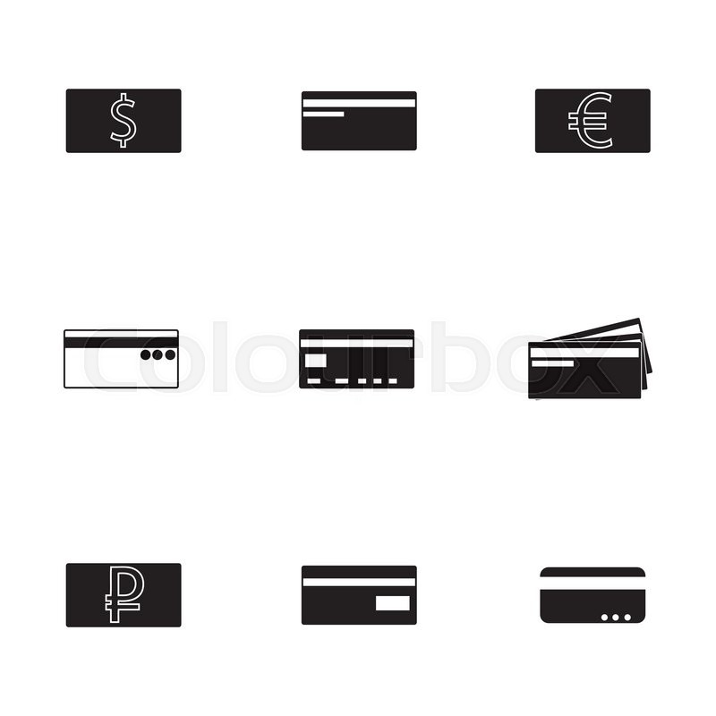 800x800 Vector Credit Card Icons Set On White Background Stock Vector