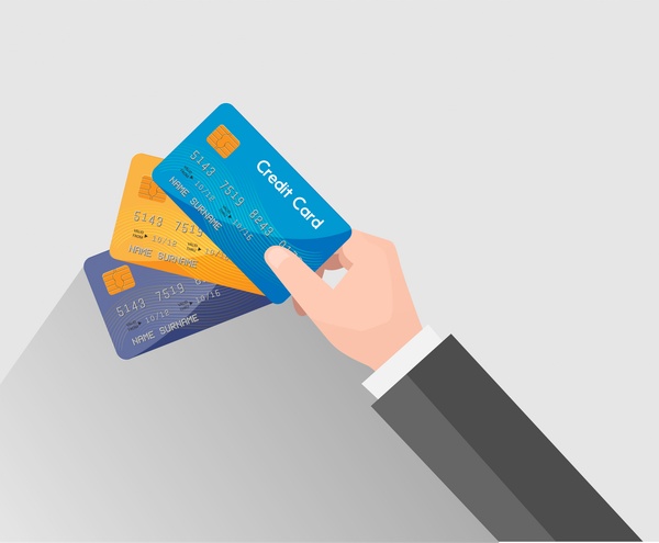 600x495 Credit Card Vector Illustration With Holding Hand Free Vector In