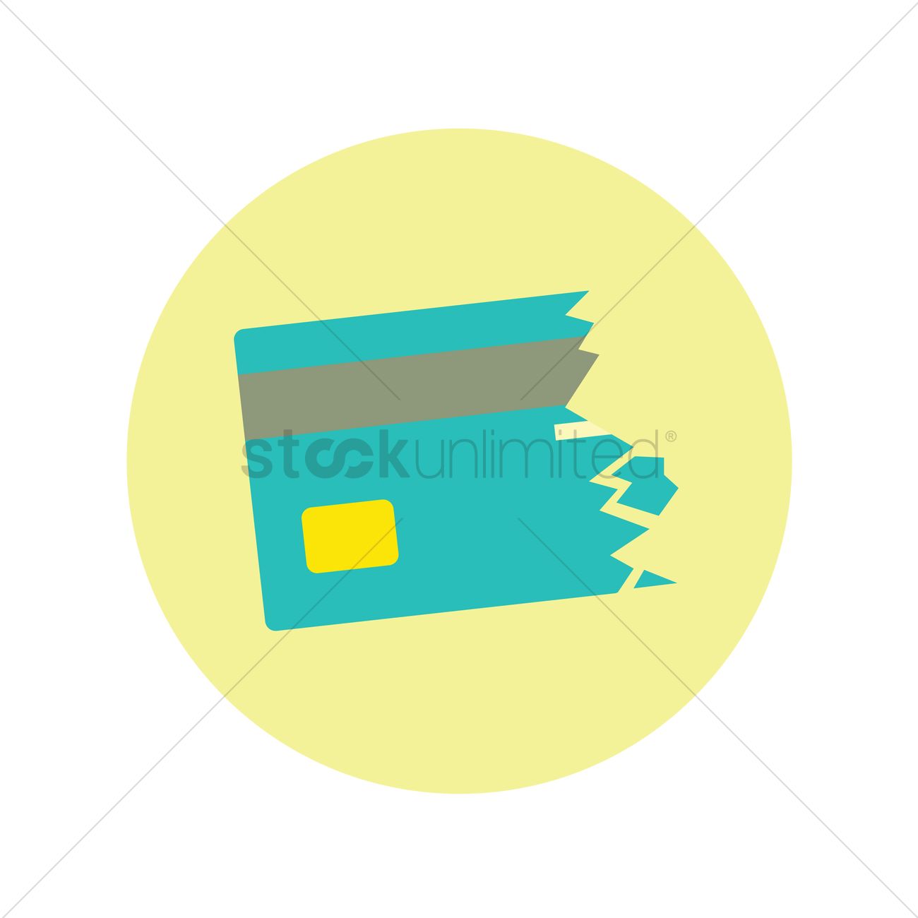 1300x1300 Broken Credit Card Vector Image