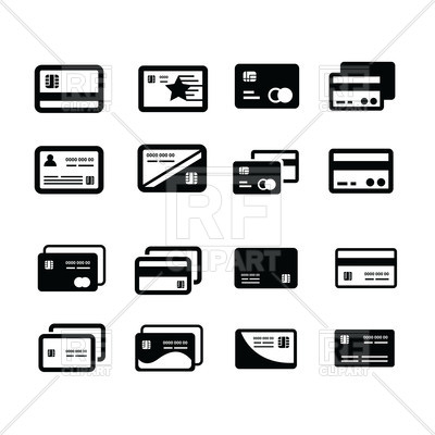 400x400 Credit Card Icon Design Set Vector Image Vector Artwork Of