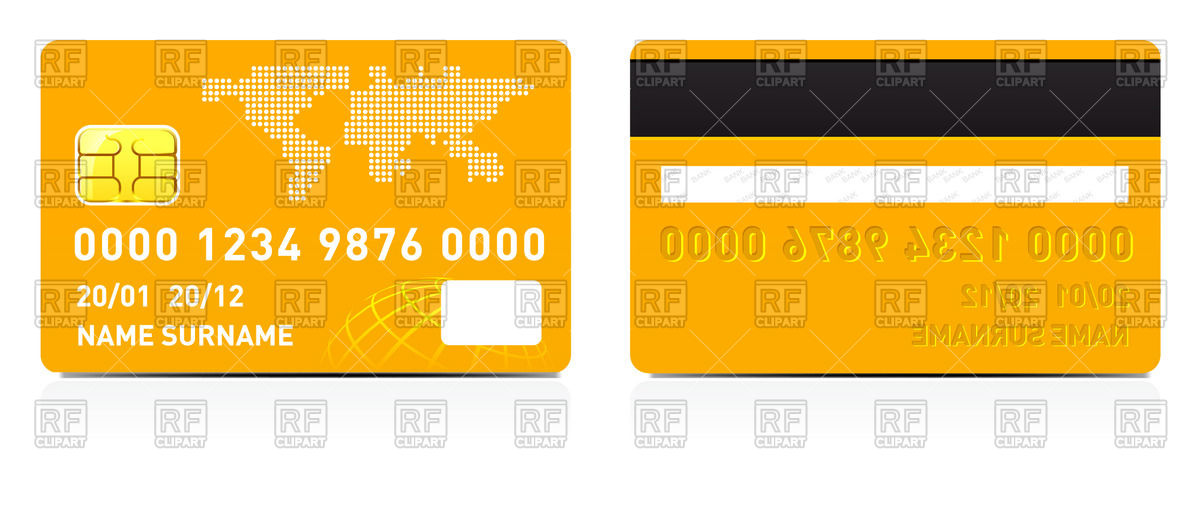 1200x505 Orange Credit Card Vector Image Vector Artwork Of Signs, Symbols