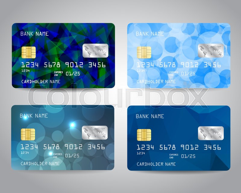 800x640 Realistic Detailed Credit Cards Set With Colorful Blue Design